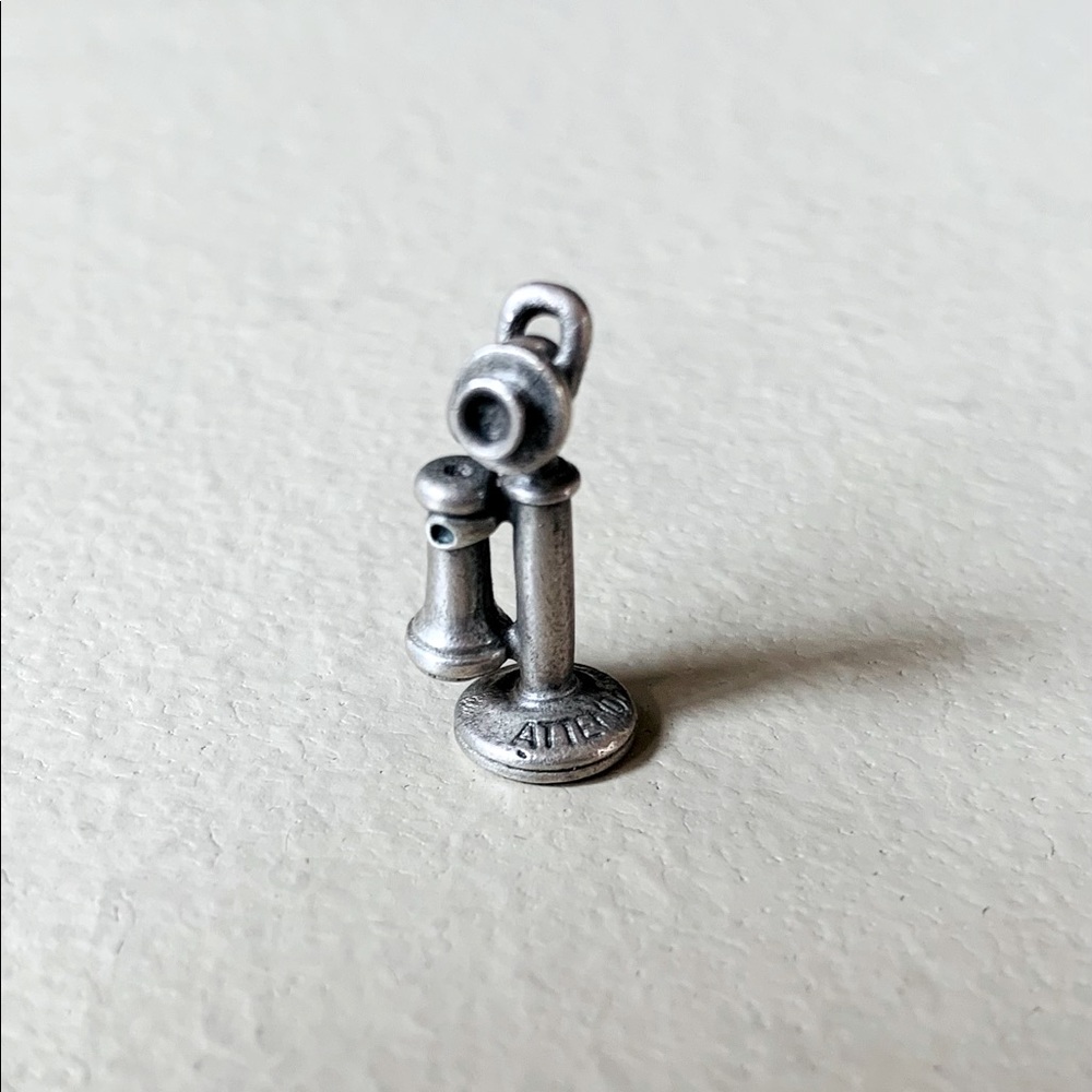 RARE Vintage, Sterling Silver, Old Fashioned Telephone Charm/Pendant